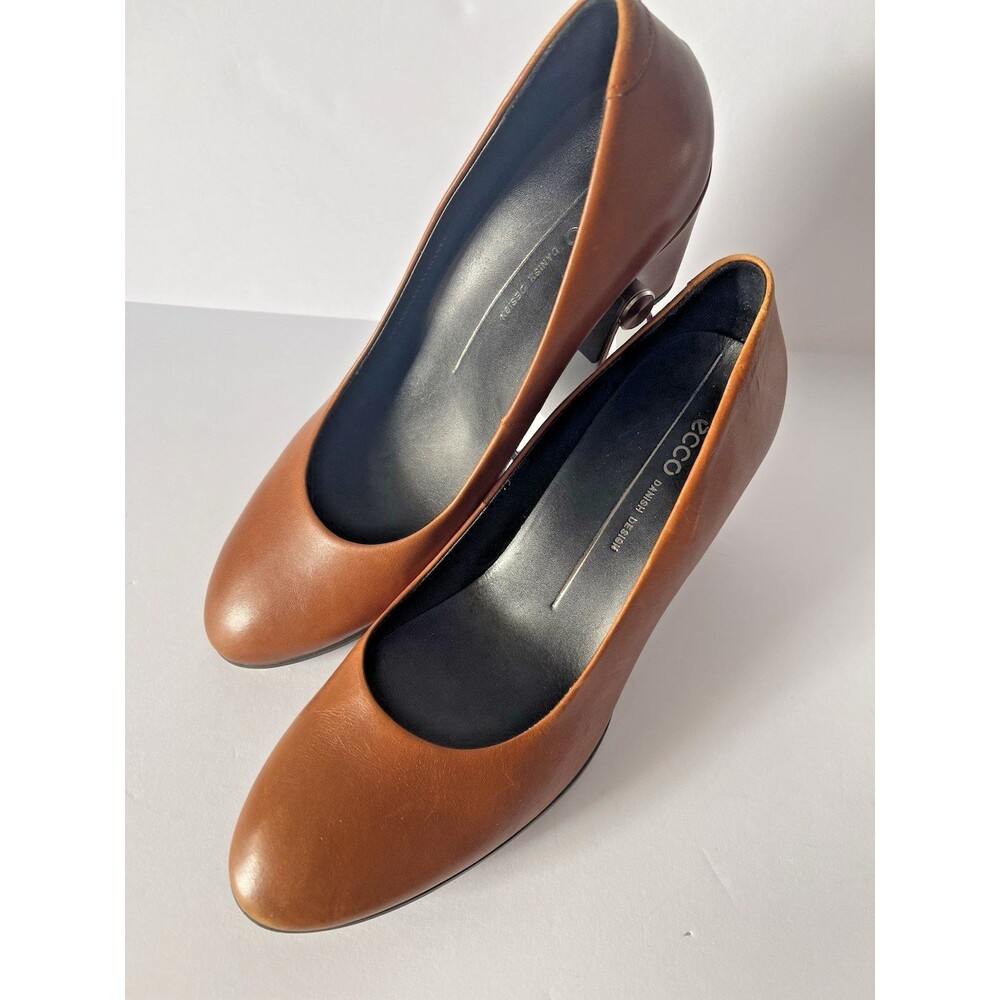 Ecco Shape 55 Plateau Pump US 7/EU 38 Women Cognac Leather #corpcore #office - Picture 2 of 7